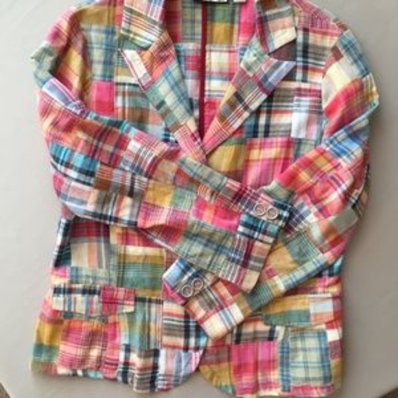 Caribbean Joe Jackets & Blazers - Madras Plaid Blazer Jacket Size M